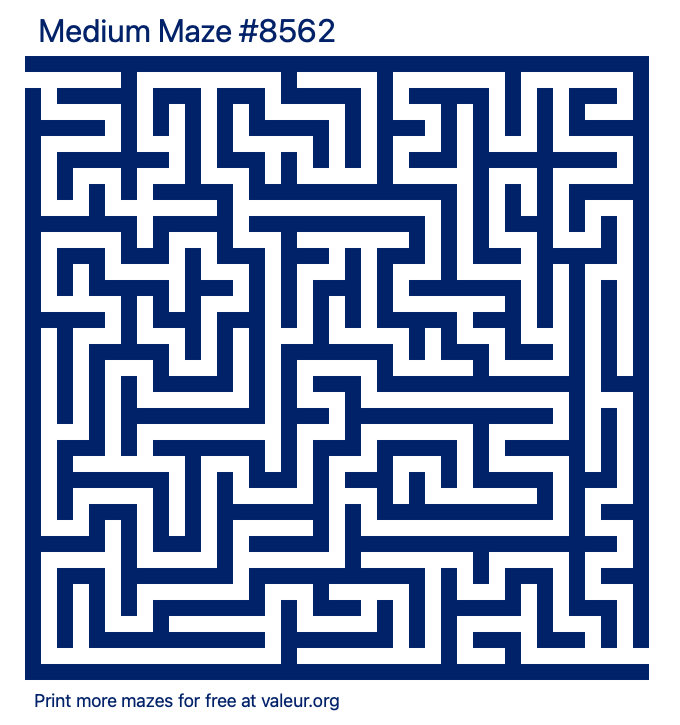 Free Printable Medium Maze number 8562