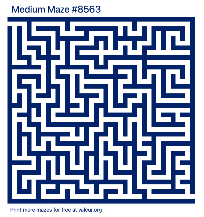 Free Printable Medium Maze number 8563