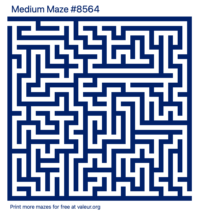 Free Printable Medium Maze number 8564