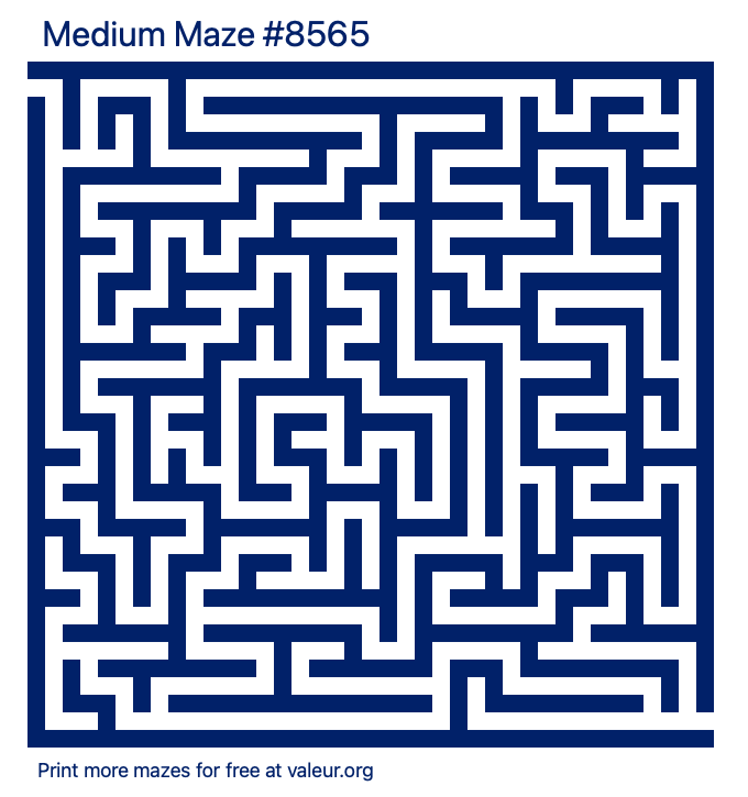 Free Printable Medium Maze number 8565