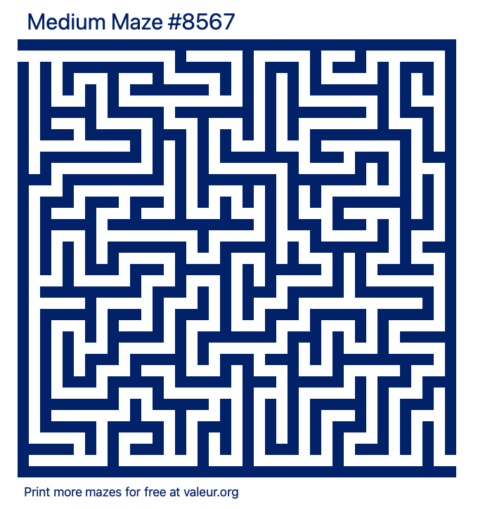 Free Printable Medium Maze number 8567