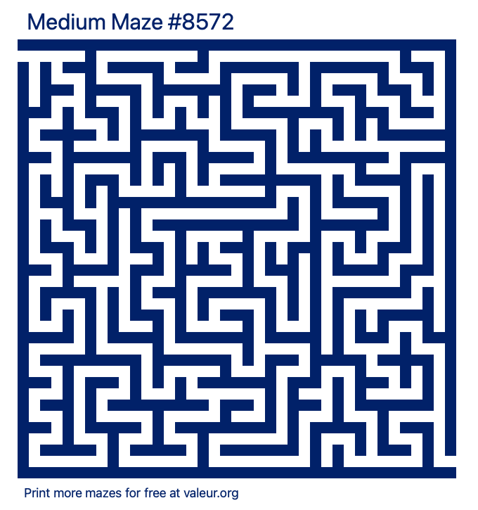 Free Printable Medium Maze number 8572