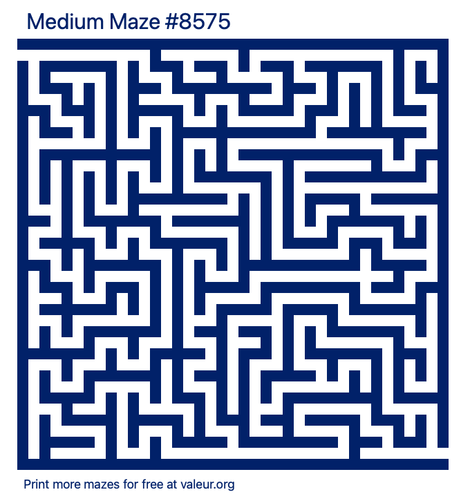 Free Printable Medium Maze number 8575