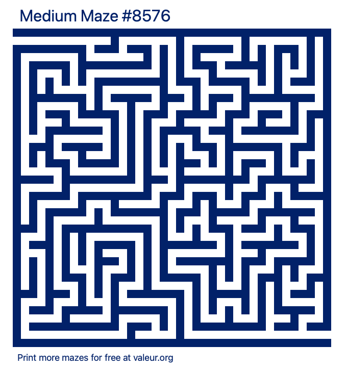 Free Printable Medium Maze number 8576