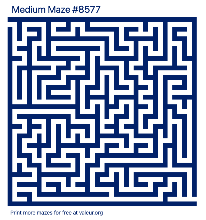 Free Printable Medium Maze number 8577