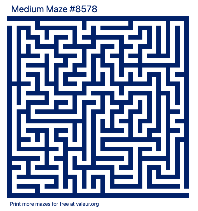Free Printable Medium Maze number 8578