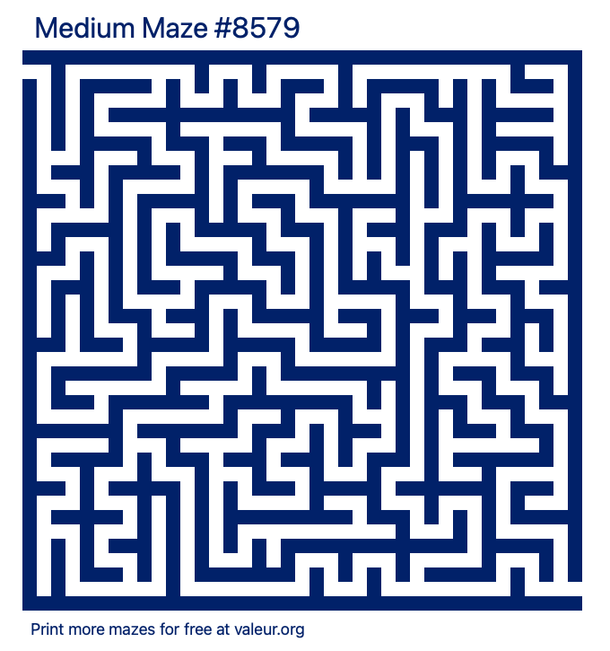 Free Printable Medium Maze number 8579