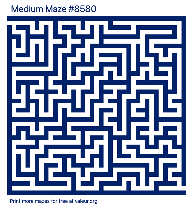 Free Printable Medium Maze number 8580