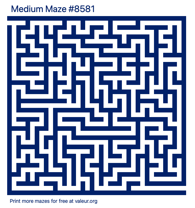 Free Printable Medium Maze number 8581