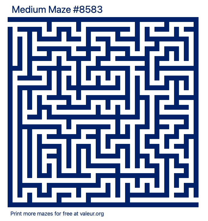 Free Printable Medium Maze number 8583