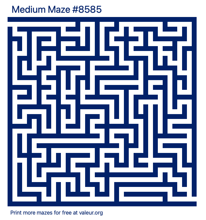 Free Printable Medium Maze number 8585