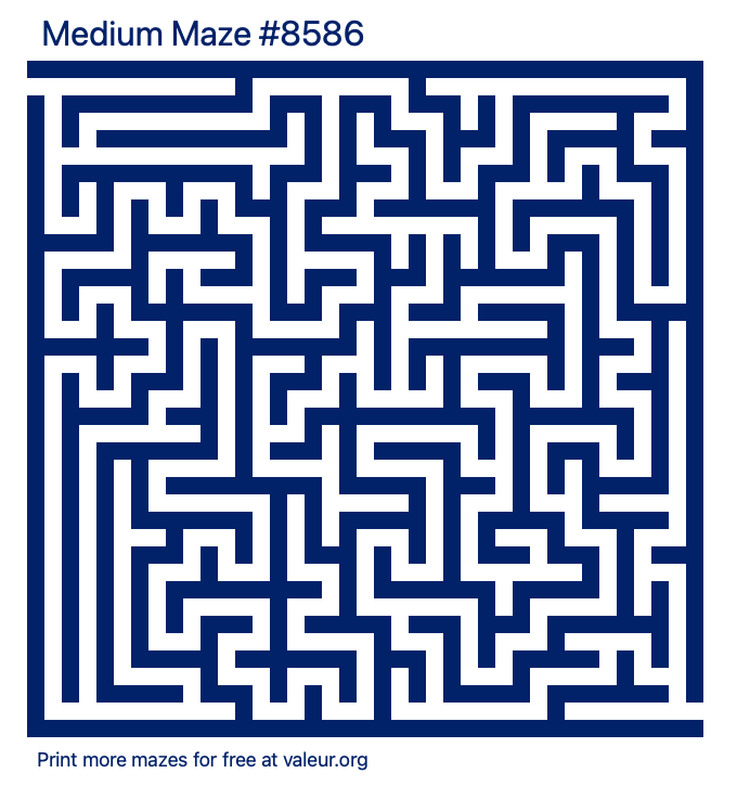 Free Printable Medium Maze number 8586