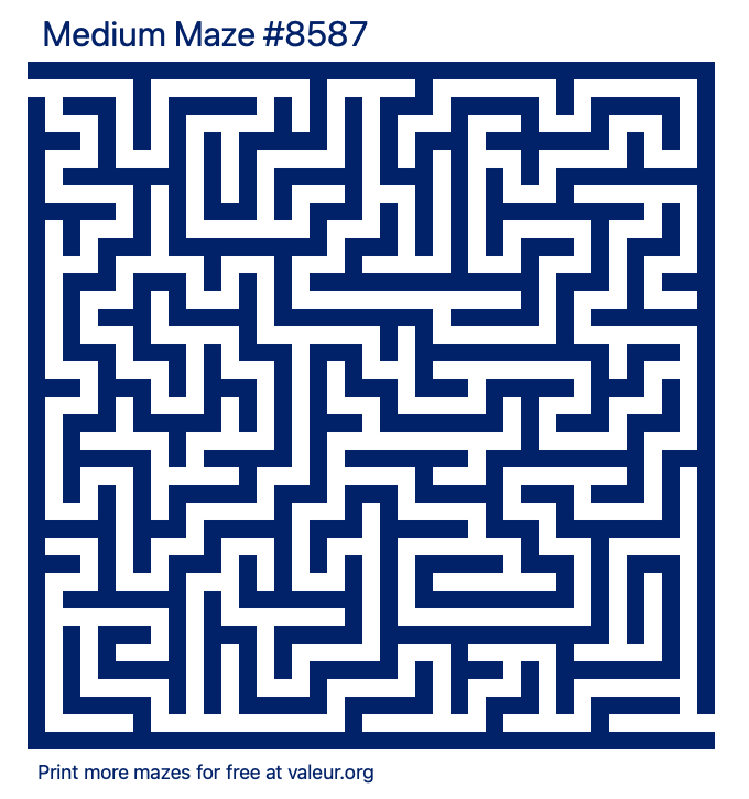 Free Printable Medium Maze number 8587