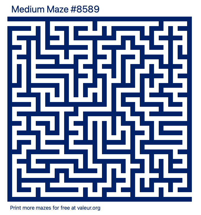Free Printable Medium Maze number 8589