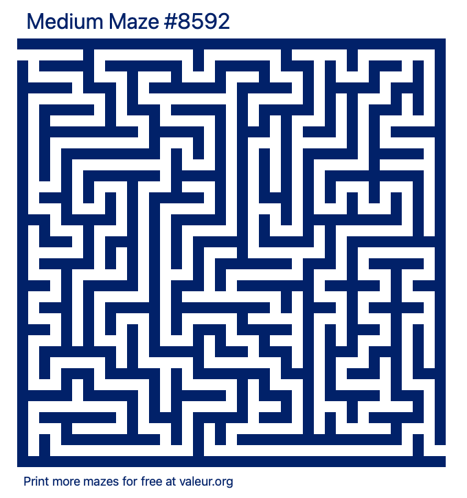 Free Printable Medium Maze number 8592