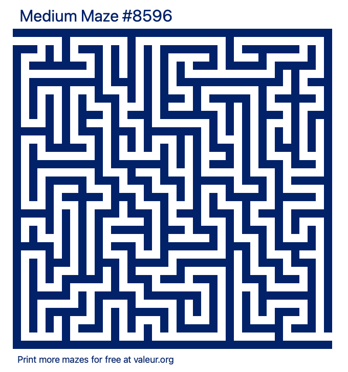 Free Printable Medium Maze number 8596