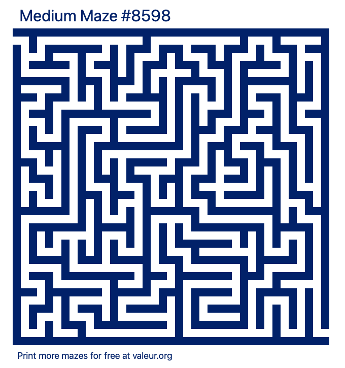 Free Printable Medium Maze number 8598