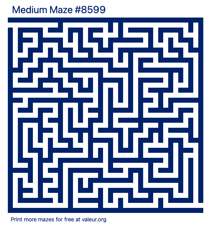 Free Printable Medium Maze number 8599