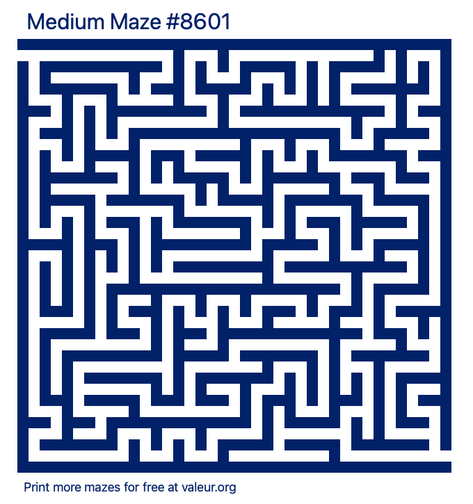 Free Printable Medium Maze number 8601
