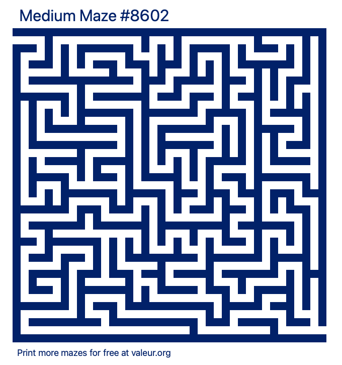 Free Printable Medium Maze number 8602