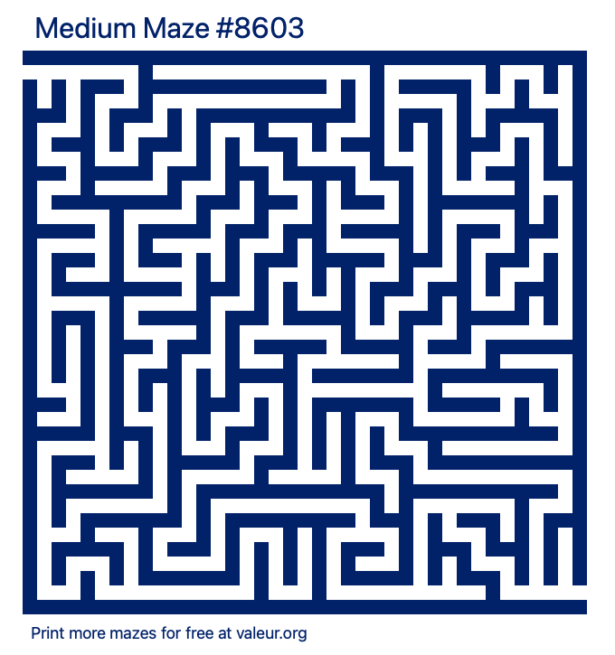 Free Printable Medium Maze number 8603