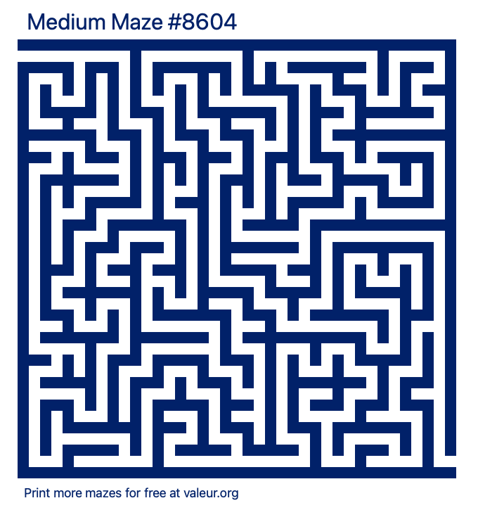 Free Printable Medium Maze number 8604