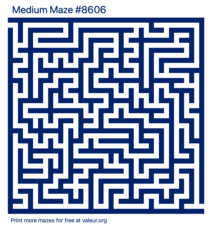 Free Printable Medium Maze number 8606