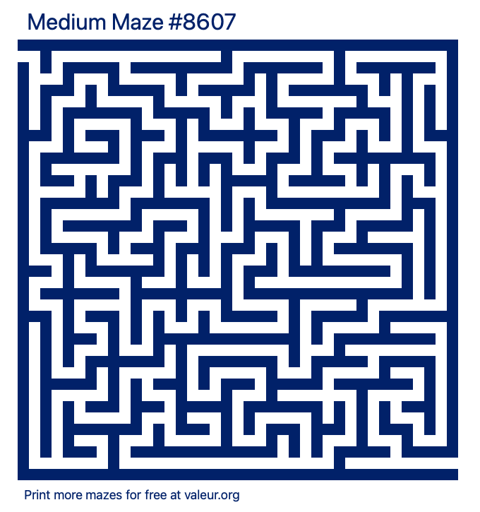 Free Printable Medium Maze number 8607