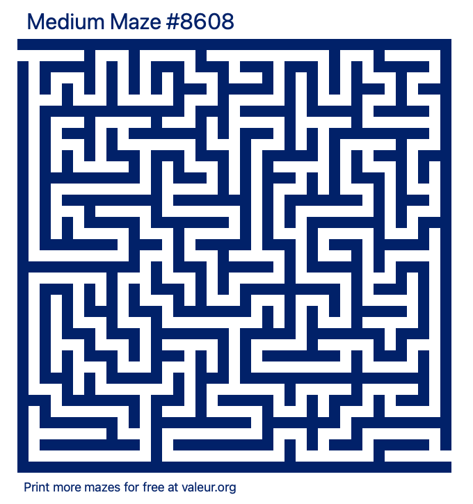 Free Printable Medium Maze number 8608