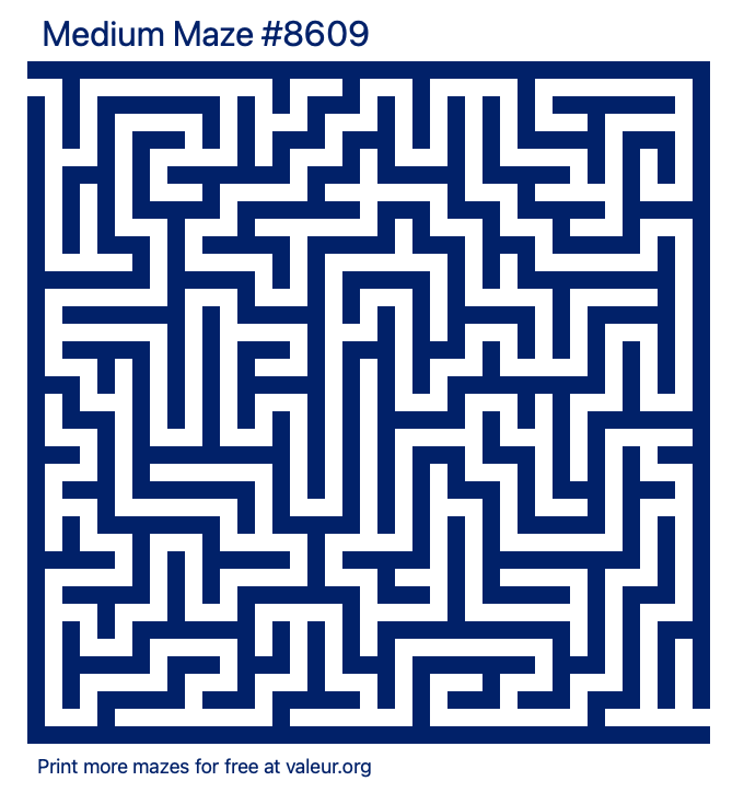 Free Printable Medium Maze number 8609