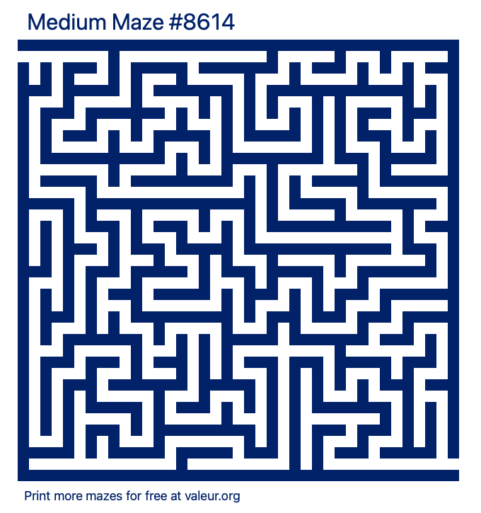 Free Printable Medium Maze number 8614