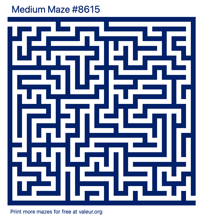 Free Printable Medium Maze number 8615