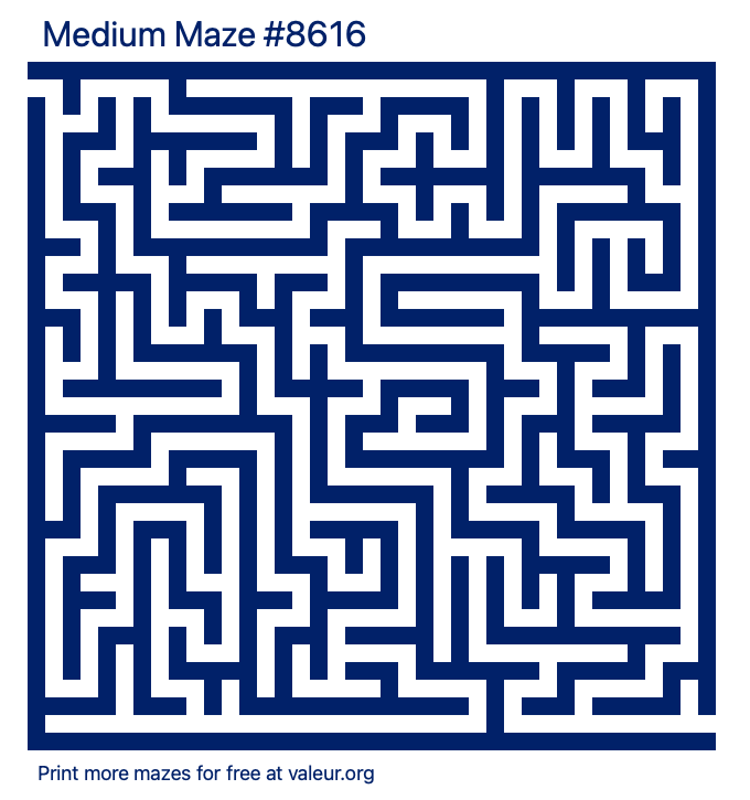 Free Printable Medium Maze number 8616