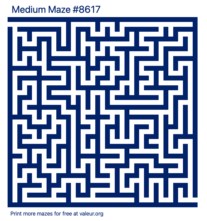 Free Printable Medium Maze number 8617