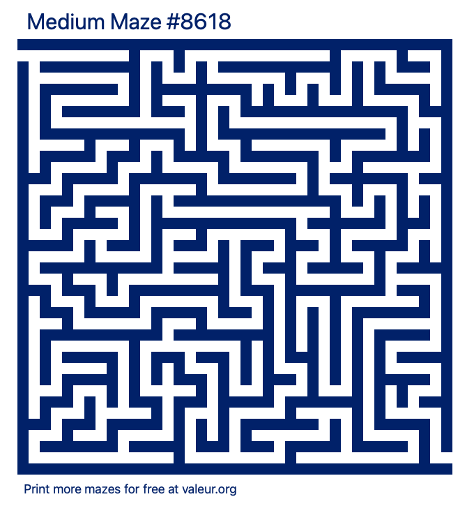 Free Printable Medium Maze number 8618
