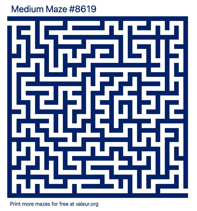 Free Printable Medium Maze number 8619