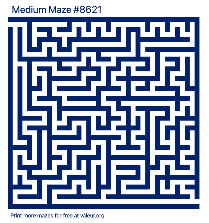 Free Printable Medium Maze number 8621