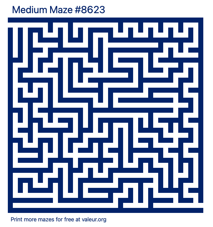 Free Printable Medium Maze number 8623