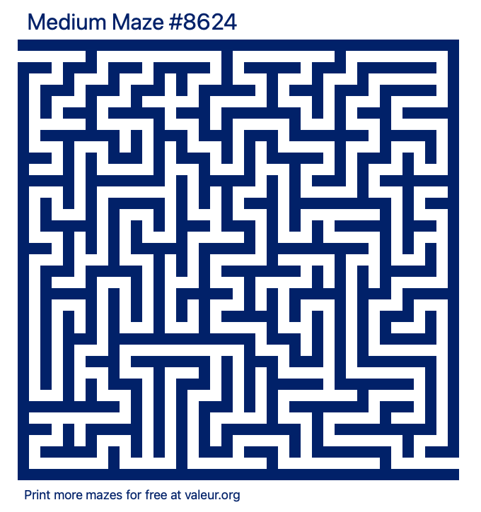 Free Printable Medium Maze number 8624