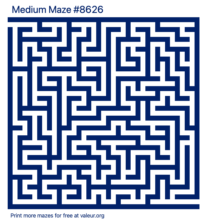 Free Printable Medium Maze number 8626