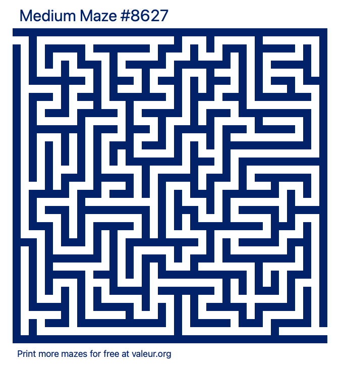 Free Printable Medium Maze number 8627