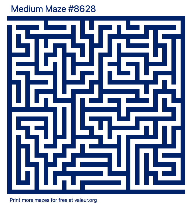 Free Printable Medium Maze number 8628