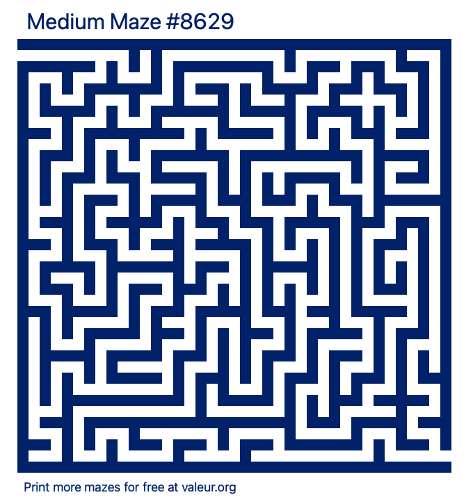 Free Printable Medium Maze number 8629