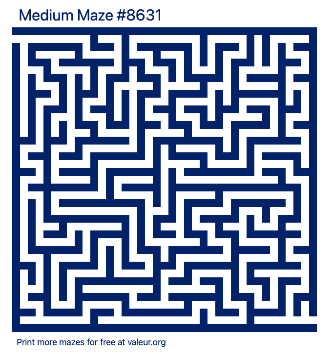 Free Printable Medium Maze number 8631