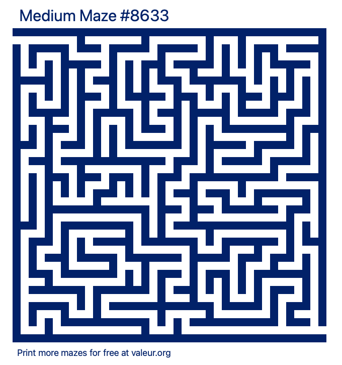 Free Printable Medium Maze number 8633