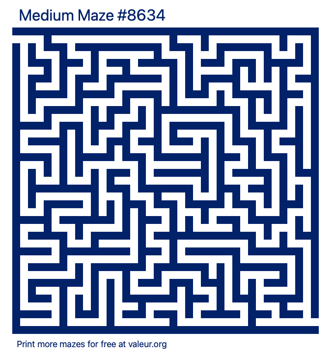 Free Printable Medium Maze number 8634