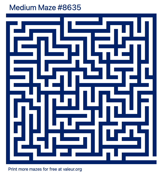 Free Printable Medium Maze number 8635
