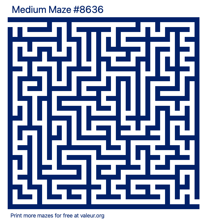 Free Printable Medium Maze number 8636