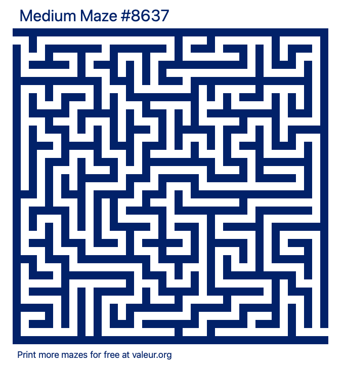 Free Printable Medium Maze number 8637