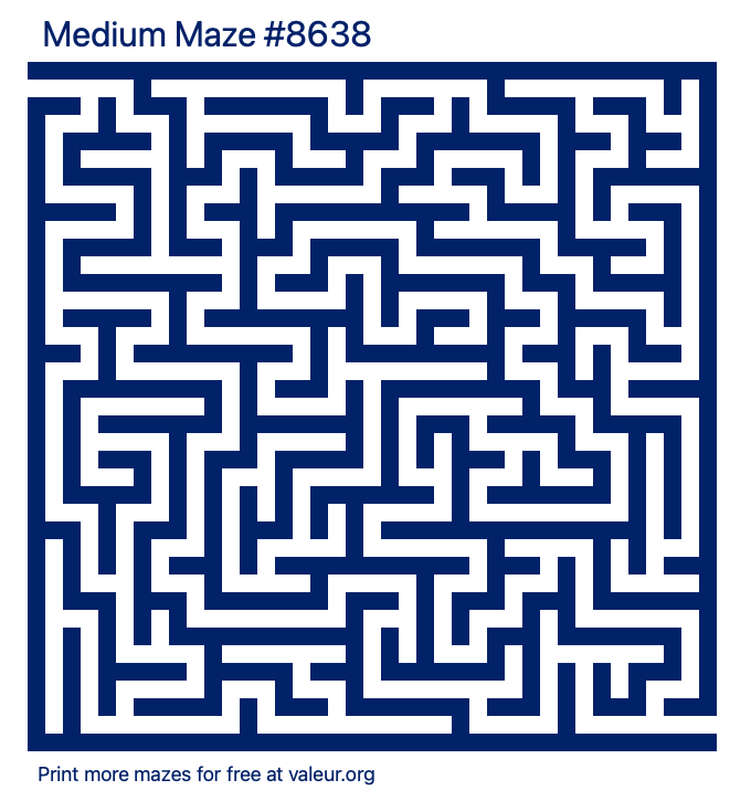 Free Printable Medium Maze number 8638